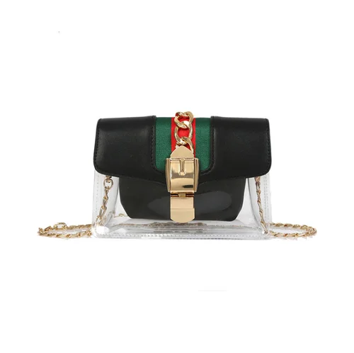 Прозрачный кошелек Роскошные сумки для женщин дизайнер tote bagsac основной femme через плечо - Цвет: Черный