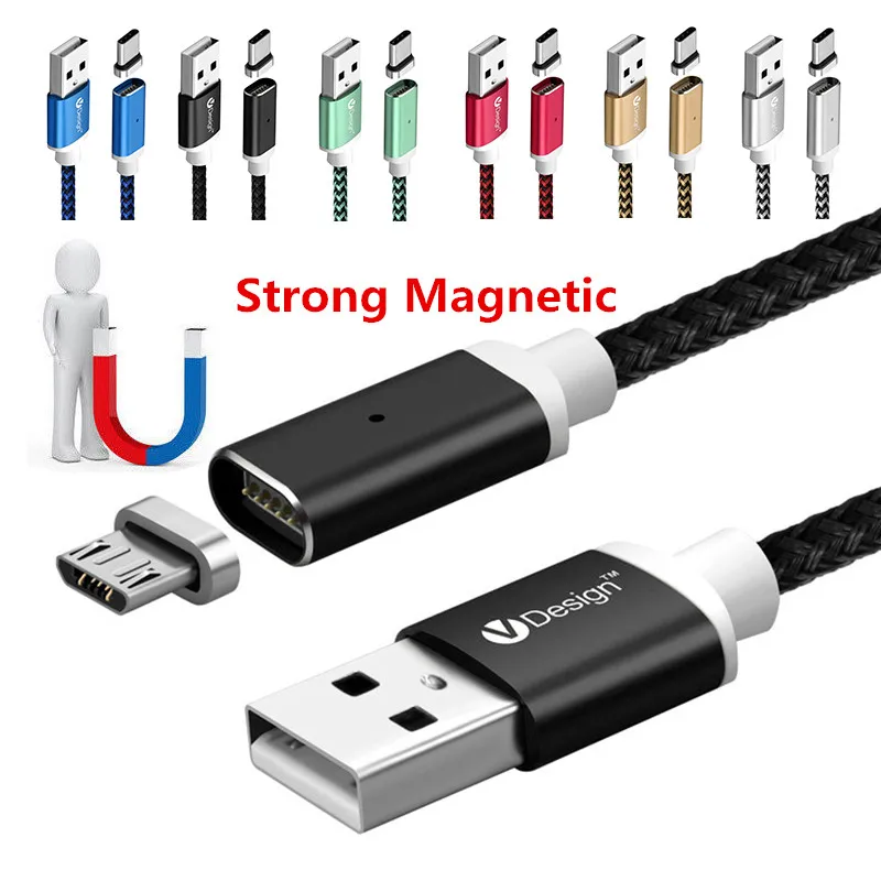1/2/3 М Micro USB зарядный кабель Магнитный для Xiaomi Huawei Android Быстрая зарядка провод Samsung
