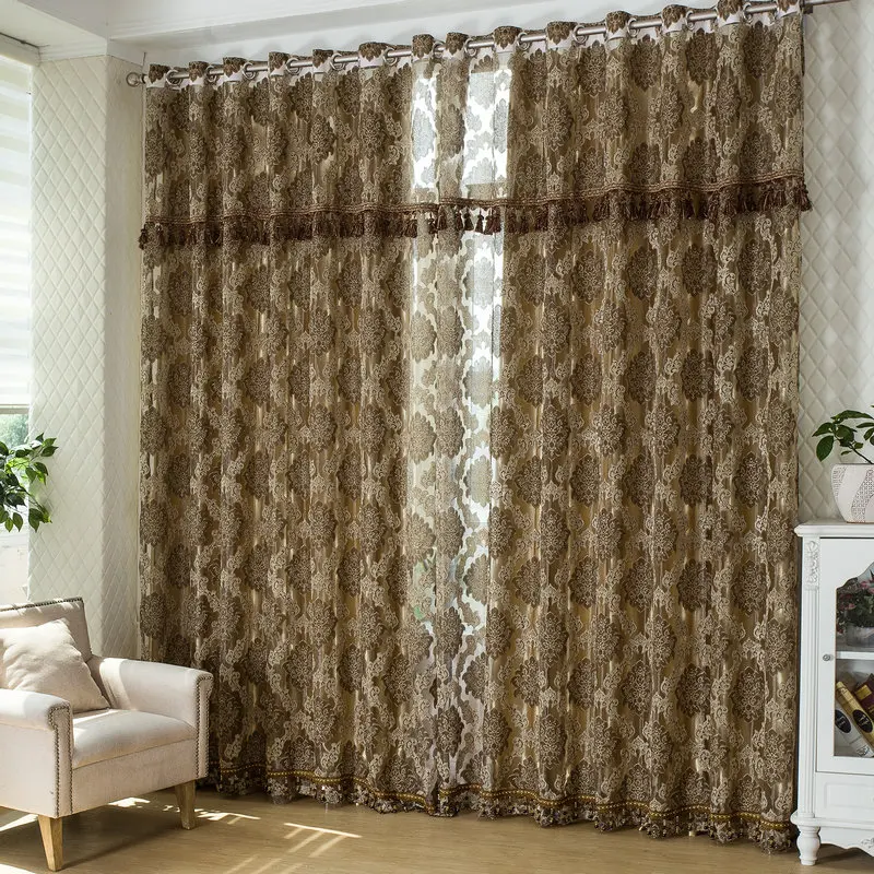 2 шт. 2017 Новый Европейский стиль занавес гостиная занавеска спальни затенение на