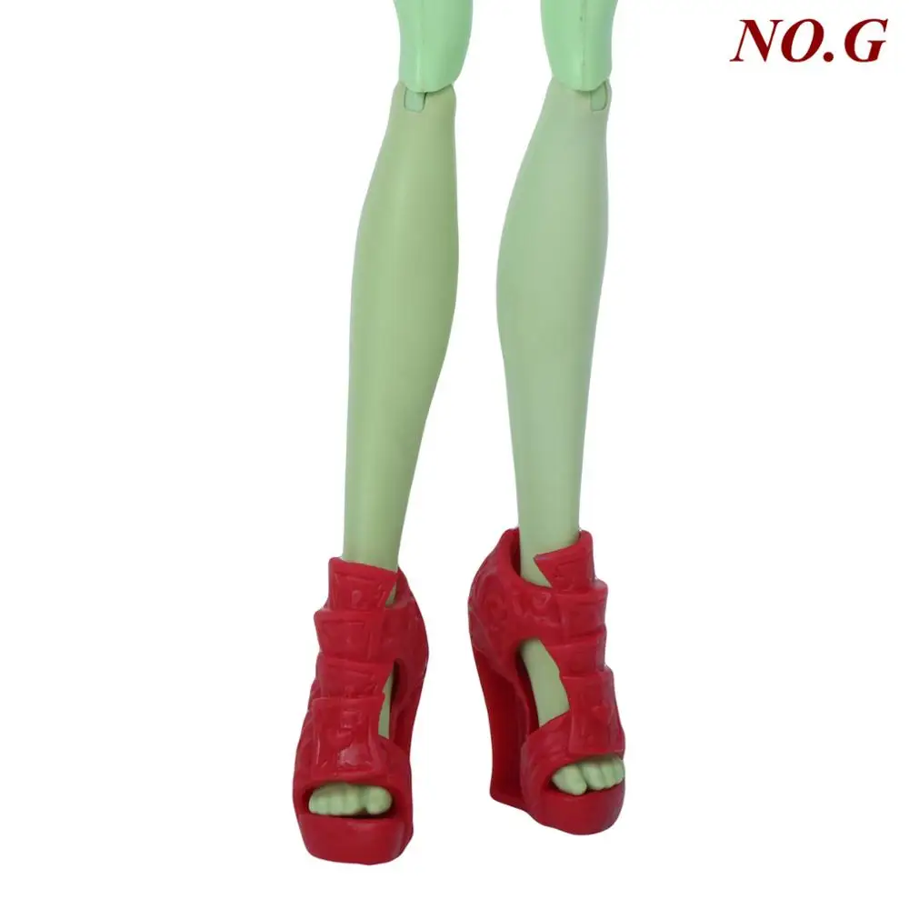 Цвет: желтый Высококачественные кукольные туфли для куклы Monster high, свадебная одежда для вечеринки, смешанные стильные туфли на высоком каблуке, сандалии, игрушки, аксессуары - Цвет: Цвет: желтый