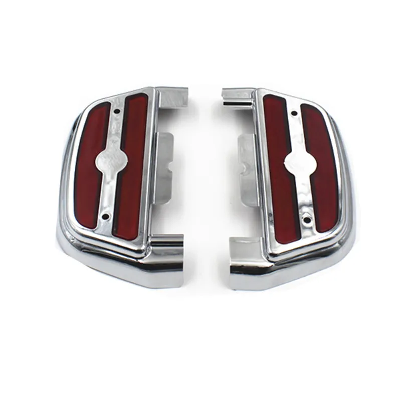 

2x Chrome LED Light Passenger Footboard Floorboard Cover For Harley Electra Glide Road King Touring Trike Softail