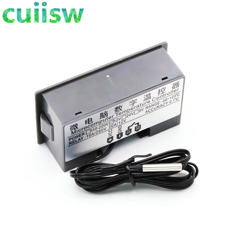 AC110V 220V цифровой контроллер температуры DC12V красный и синий Дисплей 20а 55 120