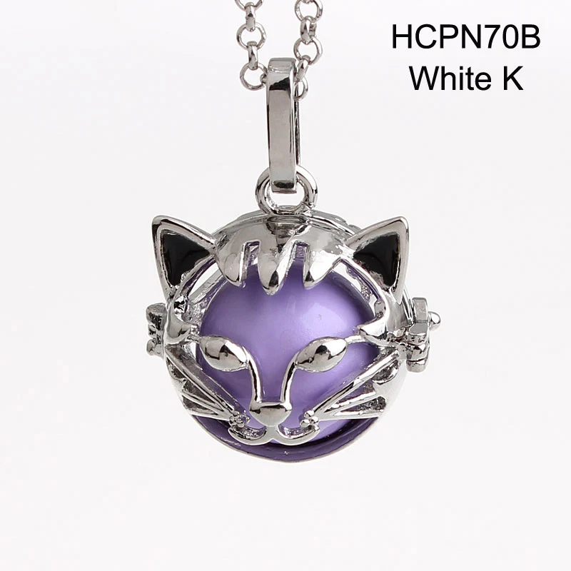 5pcs/lot Love Gift For Wife And Baby Cat Animal Copper Hollow Cage Chime Magic Box Sound Ball Pendant Pregnancy Necklaces HCPN70 | Украшения