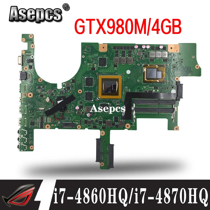 

G751JY материнская плата для For Asus G751JY G751JT G751JL G751J G751 материнская плата для ноутбука i7-4860HQ / i7-4870HQ GTX980M/4GB