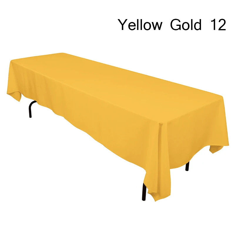 Yellow Gold 10 шт./лот полиэстер бесшовная скатерть круглая Праздничная скатерть дешевые квадратные скатерти для свадебный стол Overaly - Цвет: Yellow Gold