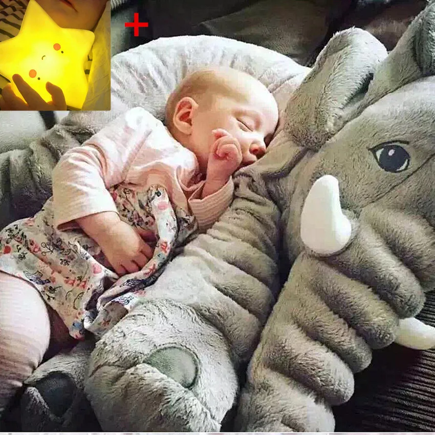 40/60CM Baby Elephant Pillow With Sleeping Light Stuffed Toy Doll Child Seat Cushion Newborn Kid Back | Игрушки и хобби