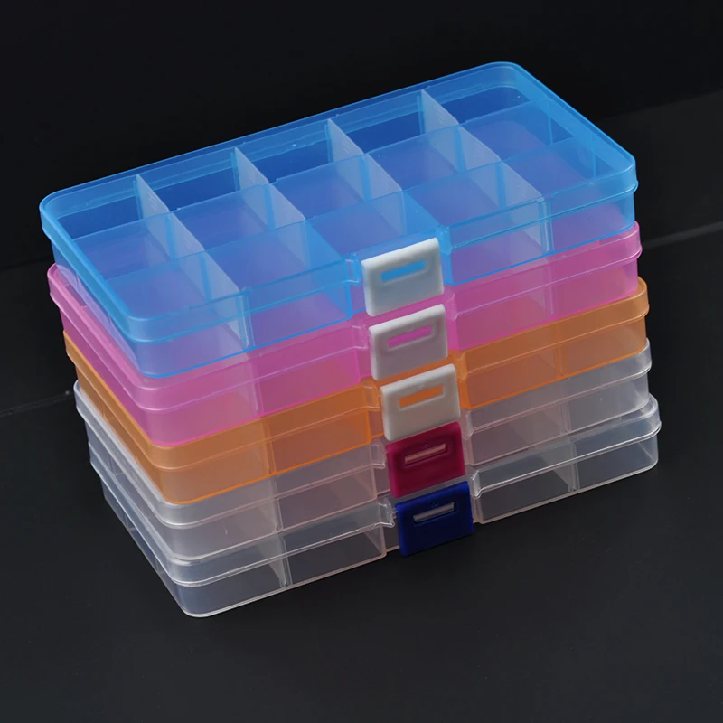 

2017 Latest 15 Grids Watch Parts Box,4 Colors Grid adjustable PVC Plastic Watch Parts Storage box, Watch tools for watchmaker