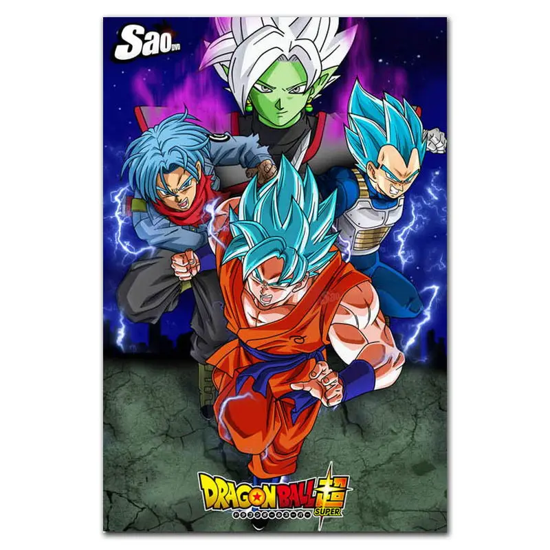 Цвет: желтый Dragon Ball Z Супер плакат Гоку ультра инстинкт освоили Гуляя стены Книги по искусству изображение Плакаты и принты живописи для украшения комнаты - Цвет: Цвет: желтый