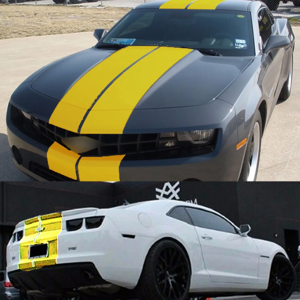 Опциональная цветная наклейка в полоску комплект для Chevrolet Camaro Mondeo Mustang Ford SS капот