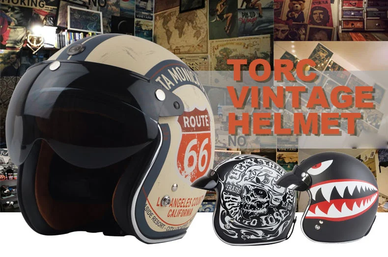Винтаж TORC T50 Route 66 moto rcycle шлем 3/4 открытый шлем крутой череп moto casco moto cicleta Capacete DOT утвержден