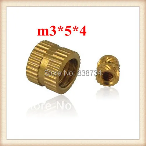 100 шт. m3 * 5*4 Высококачественная латунная накатанная гайка|brass knurl nuts|knurled nutbrass |