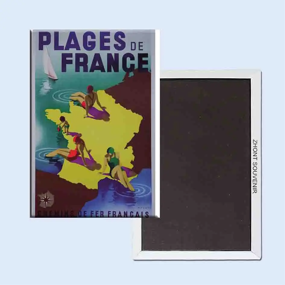 

Plages de France24012 Retro nostalgia fridge magnets