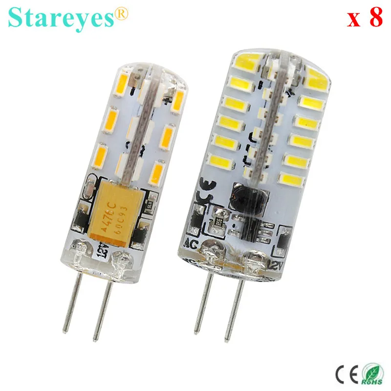 Бесплатная доставка 8 шт. G4 2 Вт 4 SMD 3014 24 48 светодиодная лампа люстра