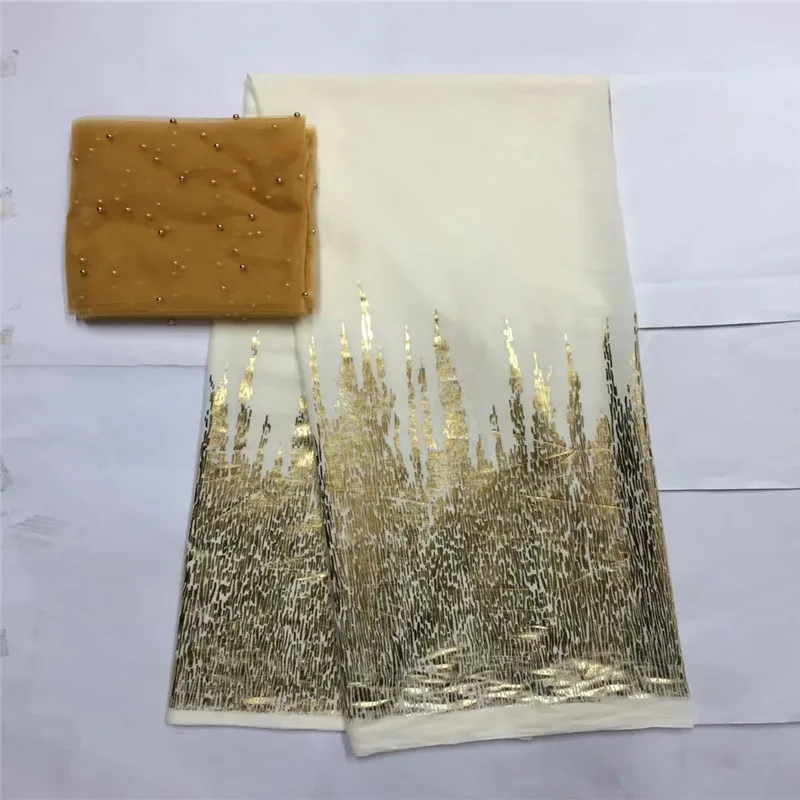 2019 Высокое качество золото Африки кружевной ткани печать красивые украшения