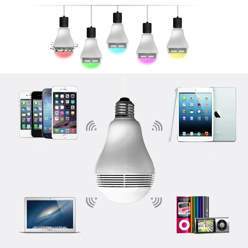 Мода Smart Bluetooth 4.0 E27 RGB Цвета Светодиодные Лампы Беспроводная Акустическая система