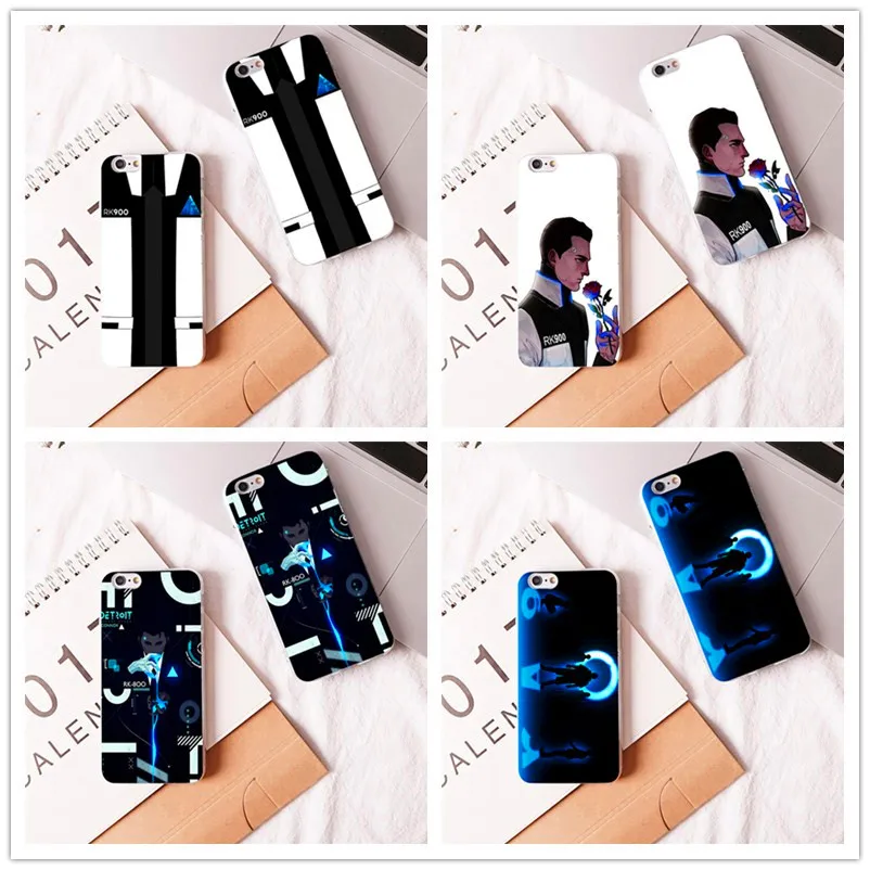 Detroit стать человека RK800 RK900 чехол для iphone 6 7 8 плюс X10 5 5C 4 жестких и прозрачный