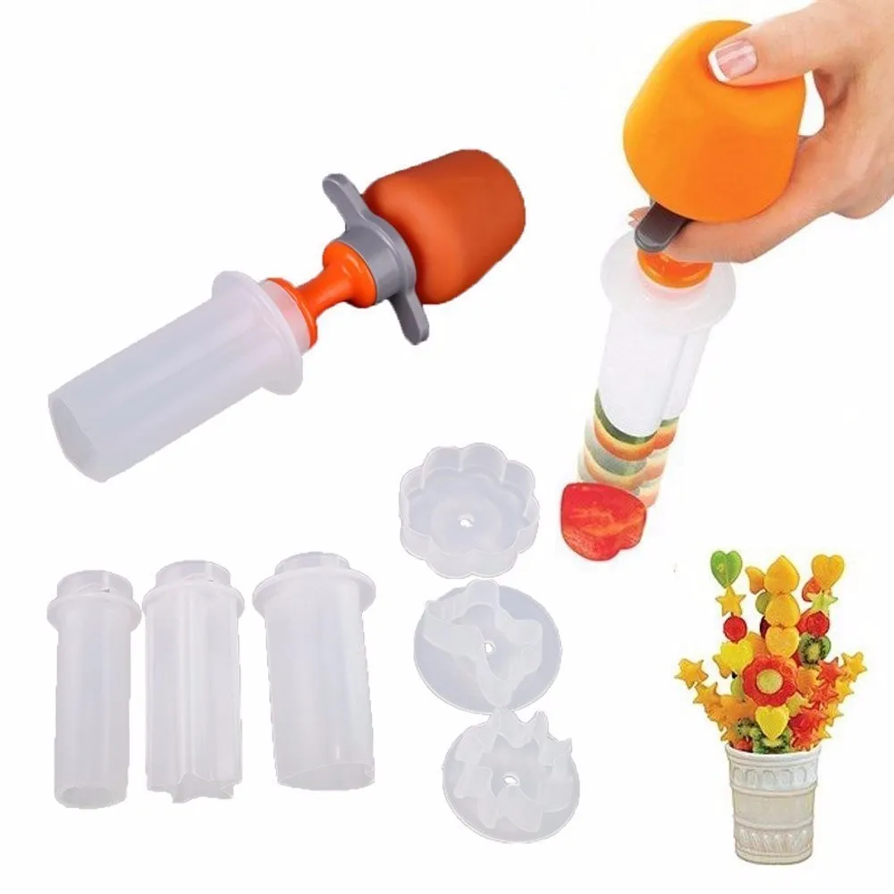 Creative Kitchen Pop Tools Plastic Vegetable Fruit Shape Cutter Slicer Veggie Food Chef Snack Maker Cake Decorator Festival Game | Дом и сад
