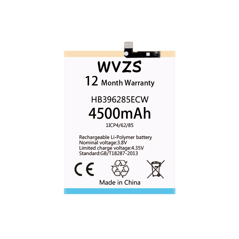 Wvzs 4500 мАч литий-полимерный аккумулятор Батарея HB396285ECW для huawei P20 Honor 10 COL-AL00 COL-AL10