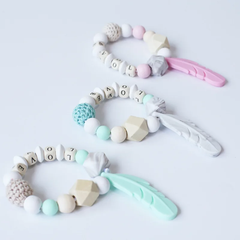 Детская игрушка для прорезывания зубов силикон + дерево тренировок Детские