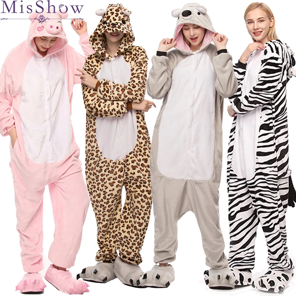 Теплые зимние женские пижамы Kigurumi 2019 мягкие милые фланелевые комбинезоны