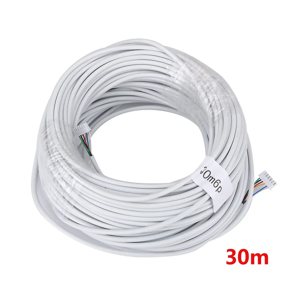 

MOUNTAINONE 30M 2.54*6P 6 wire cable for video intercom Color Video Door Phone doorbell wired Intercom cable