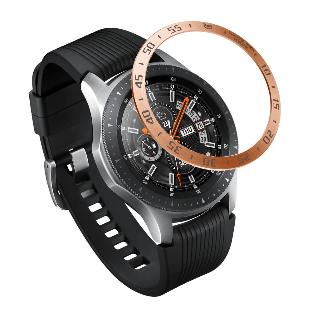 Rose gold Металлический ободок для samsung Galaxy Watch 46 мм/42 мм чехол gear S3 Frontier/классическая спортивная клеющаяся крышка ремешок аксессуары 42 46 - Цвет: Rose gold