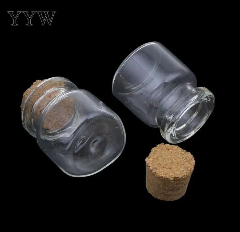 

10pcs/Bag Mini Glass Bottles Transparent Jewelry Beads Container Clear Drift Bottle Storage Container With Wood Stopper