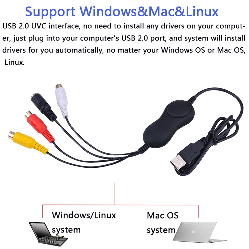 EZCAP USB аудио видео захвата 2 0 UVC AV Запись конвертер аналогового в цифровой формат
