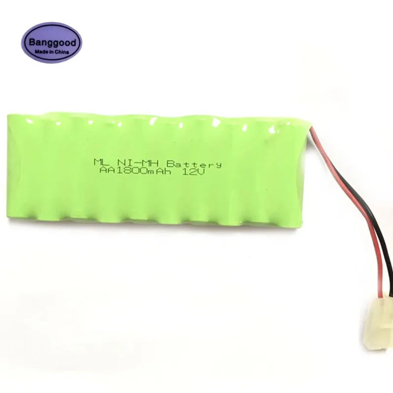 12V 1800mAh 10x AA Ni-MH RC перезаряжаемый аккумулятор для вертолета Робота автомобиля игрушки с разъемом Tamiya