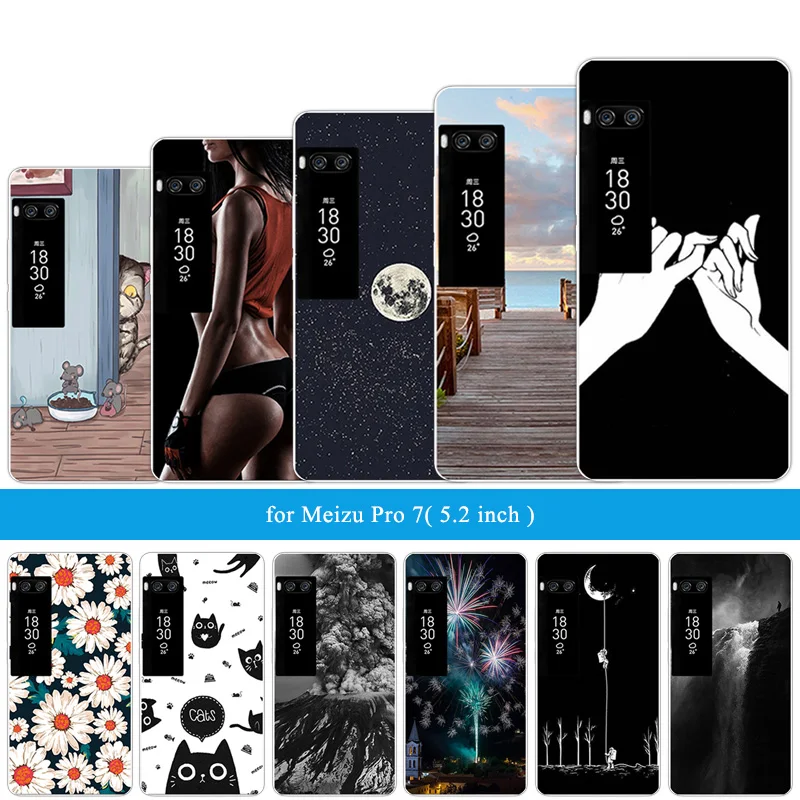 Для Meizu Pro 7 мягкий силиконовый тонкий ТПУ задняя крышка Защитный Ультра тонкий Fundas 5,2 дюймов для Meizu Pro 7 PRO7 деревянные телефонные чехлы
