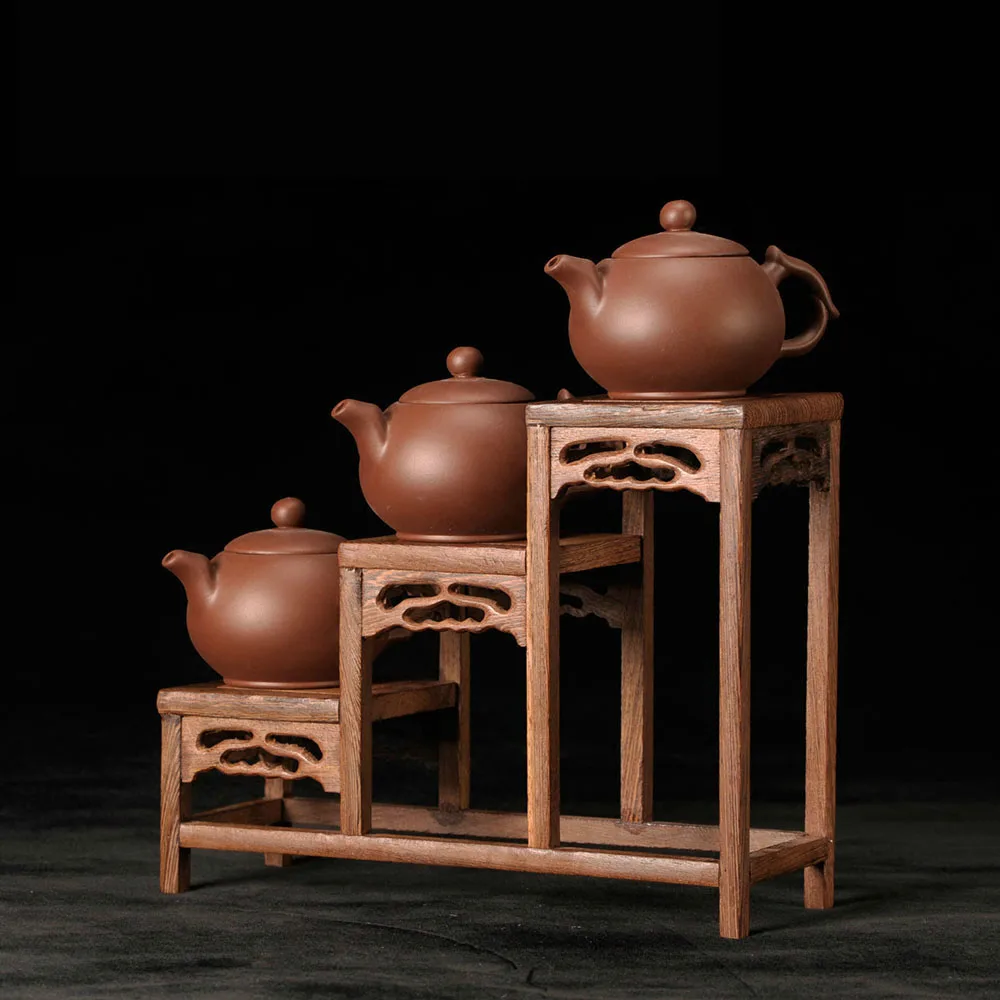 Wenge Wood Teapot Tea shelf rack small wooden wood level Curio Cabinet base | Дом и сад