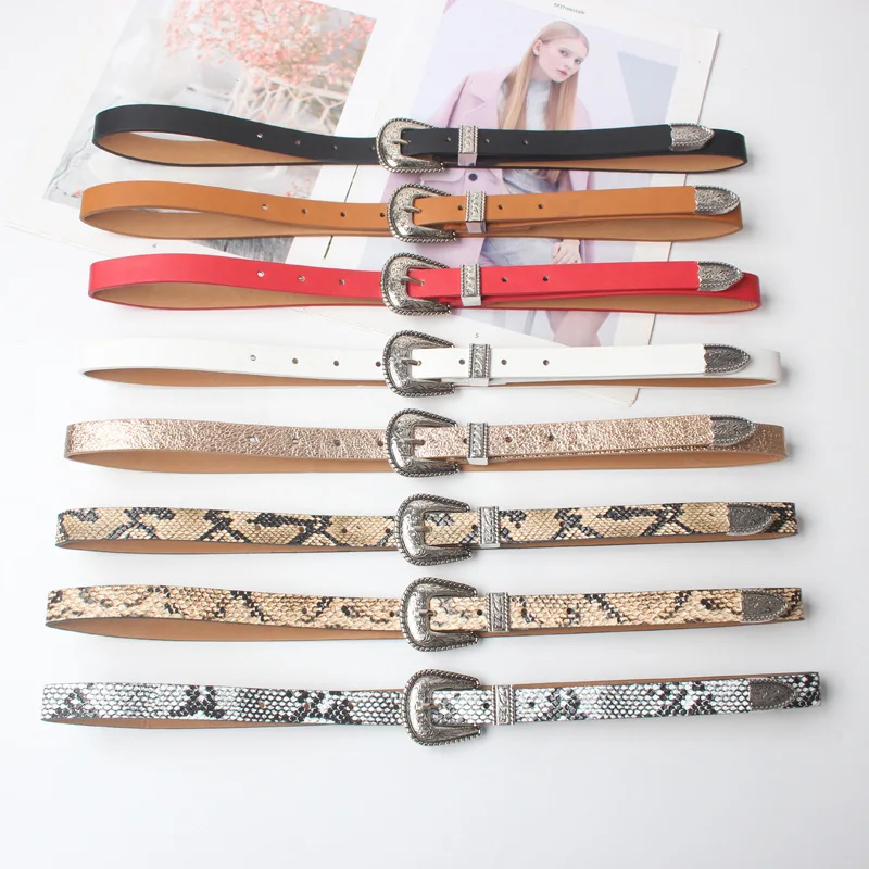 Новый металлический длинный ремень с пряжкой модный пояс со змеиным узором