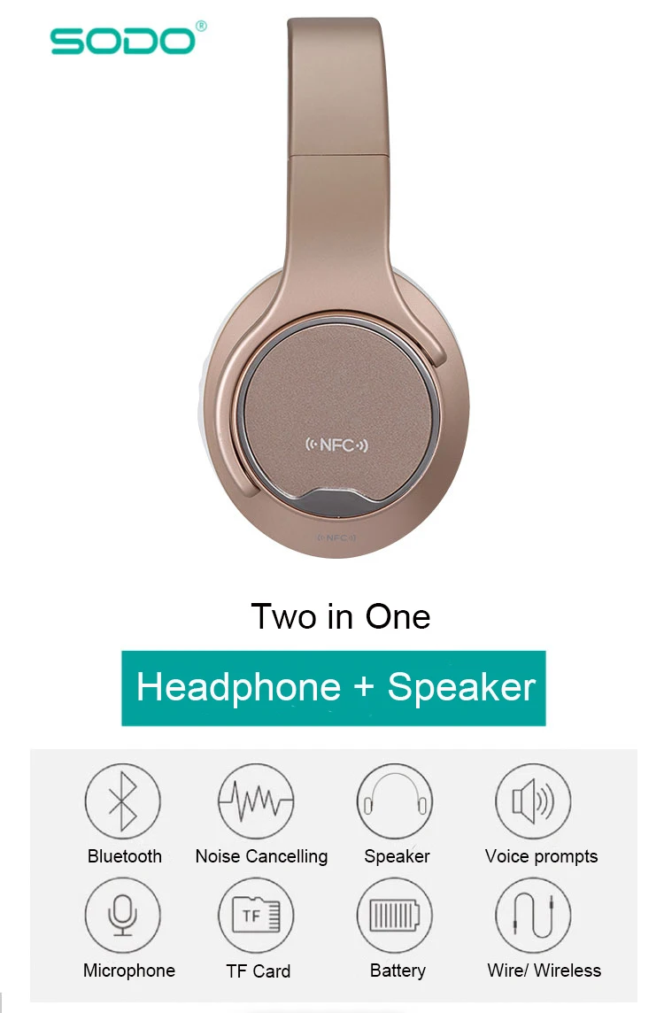 Оригинальные SODO MH1 NFC беспроводные Bluetooth наушники Twist-out мини-динамик беспроводная гарнитура с микрофоном для мобильных телефонов