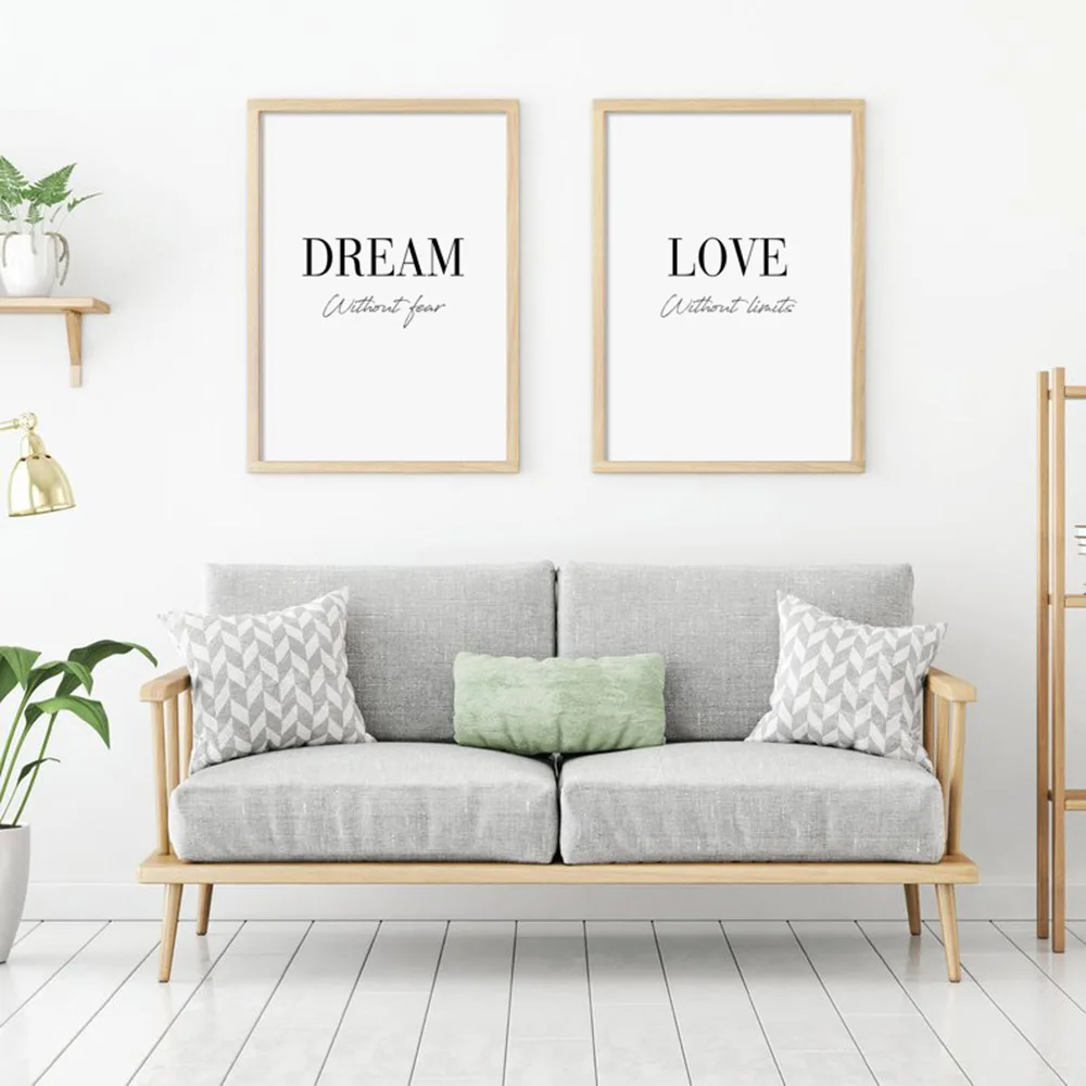 Dream Love Live Quotes минималистичные скандинавские постеры и принты в спальню настенная