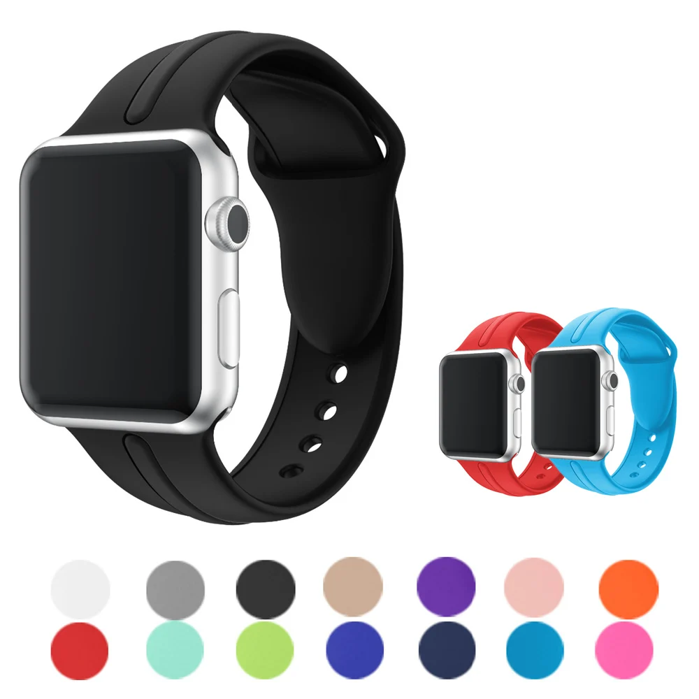 Силиконовый ремешок для apple watch 42 мм/38 мм iwatch 3/2/1 спортивный браслет часов