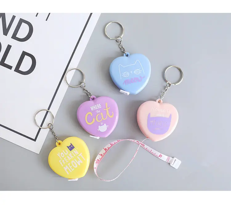 1 шт. милые Kawaii Love-heart Автоматическая раскладная линейка 1,5 м длинные канцелярские принадлежности измерительная линейка DIY инструмент детский подарок, школьные принадлежности