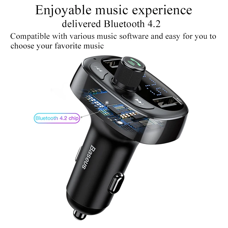 FM трансмиттер Baseus с Bluetooth 4 2 и mp3 плеером|FM-трансмиттеры| |