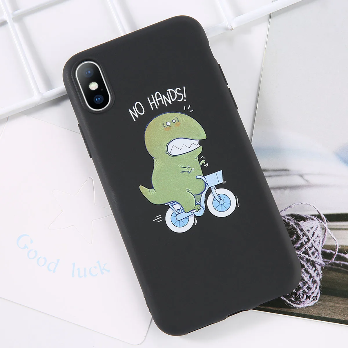 Ottwn модный мультяшный чехол для телефона для iPhone 6, 6s, 7, 8 Plus, 5, 5S, SE, мягкий, симпатичный, из ТПУ, чехол с рисунком кошки, динозавра для iPhone X, XR, XS Max - Цвет: T6