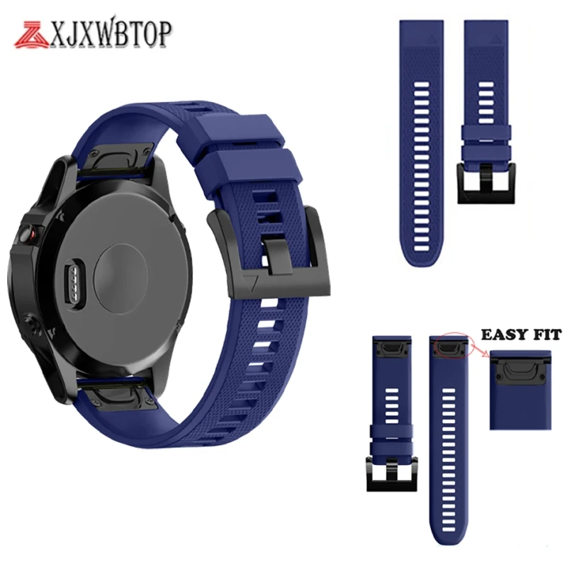 

22mm 26mm Quick Release Silicone Easy fit Strap For Garmin Fenix 5 5plus 5X 5XPlus Watch Band For Garmin Fenix 3 3 HR SmartWatch