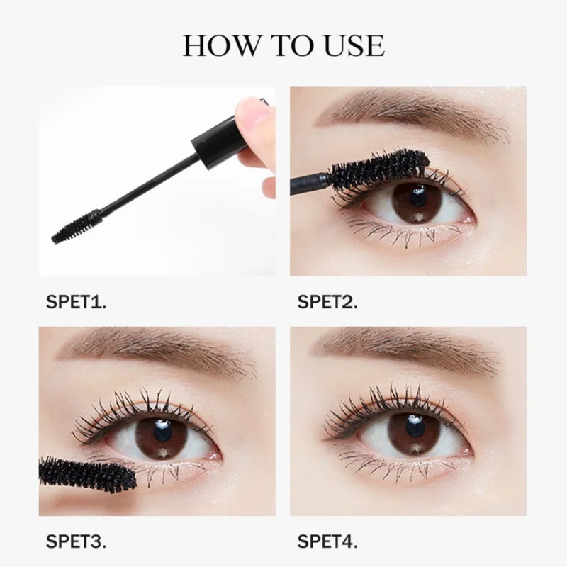 2019 Водостойкая тушь для ресниц с длинным черным шелковым волокном женского