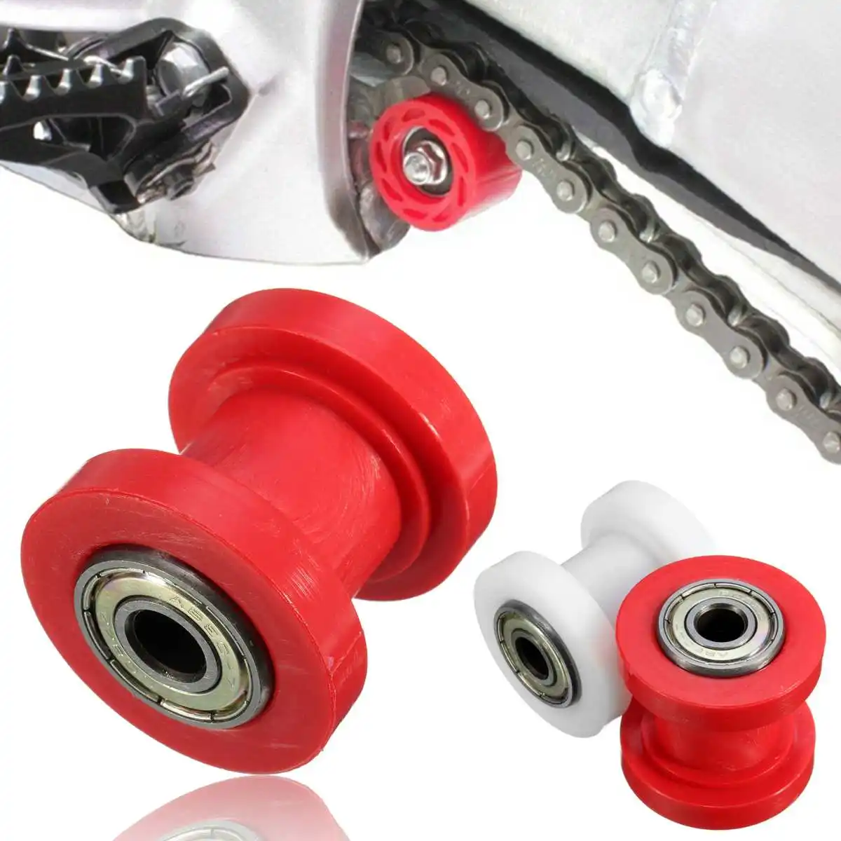 Мотоцикл 8 мм приводная цепь роликовый шкив колеса слайдер натяжитель