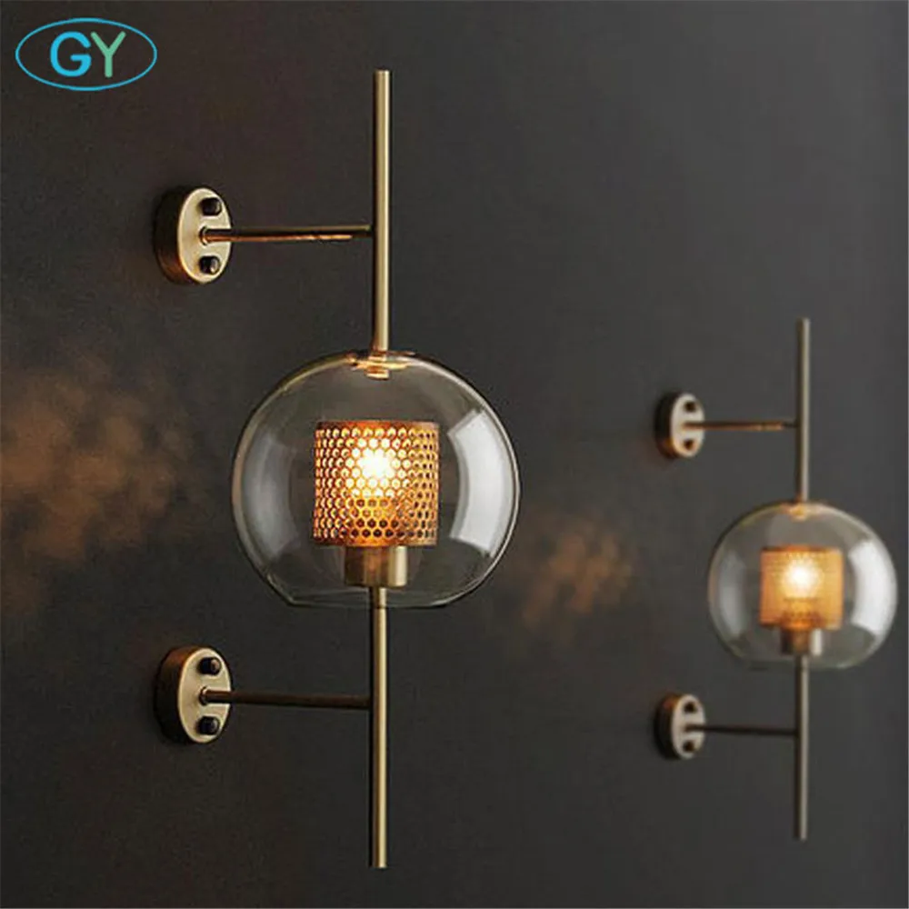 Лофт Винтаж промышленные Эдисона Настенные светильники стеклянный медальон