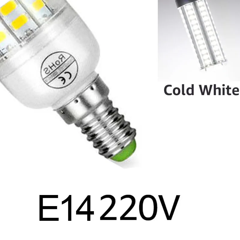E14cold white Светодиодный лампы кукурузы E27 E14 220V Светодиодный светильник SMD5730 мини умная ИС(интеграционная схема) Светодиодный светильник 24/36/48/56/69/72 светодиодный s люстра домашнее украшение - Испускаемый цвет: E14cold white