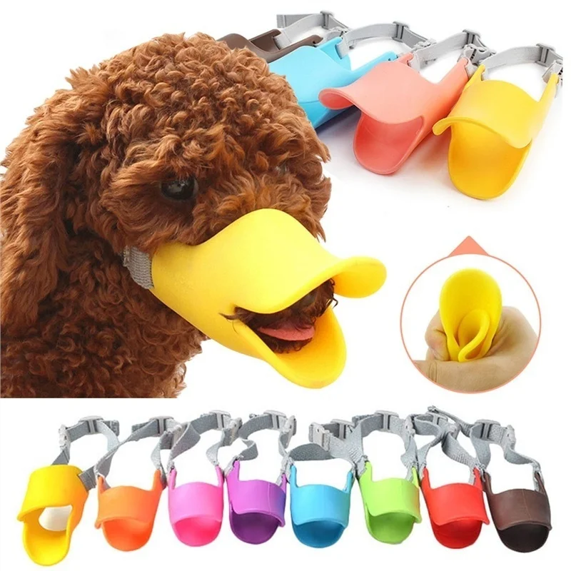 Маленькая Регулируемая Силиконовая защита от кора мордочка для домашних
