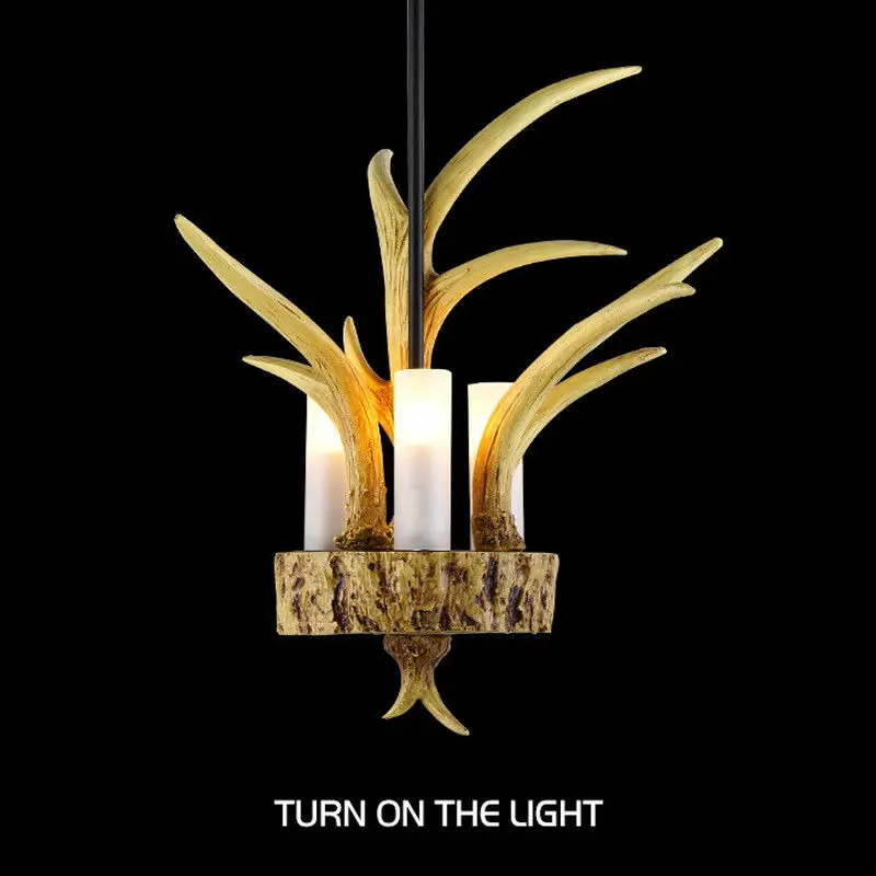 SETTEMBRE Ретро 3 Lights рога люстры спальня бар ресторан промышленности подвесной