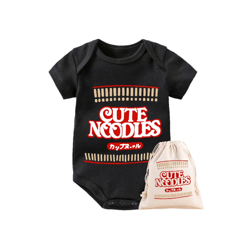 Culbutomind новорожденных Симпатичные Noddles вкусный Еда детское боди Милая одежда для малышей Одежда для новорожденных - Цвет: Красный
