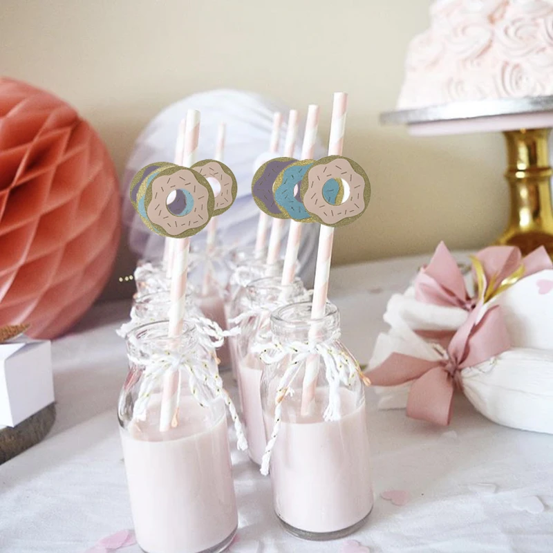 Розовый пончик ярлыки бутылки с водой сладкий Пончик вечерние Декор Baby Shower