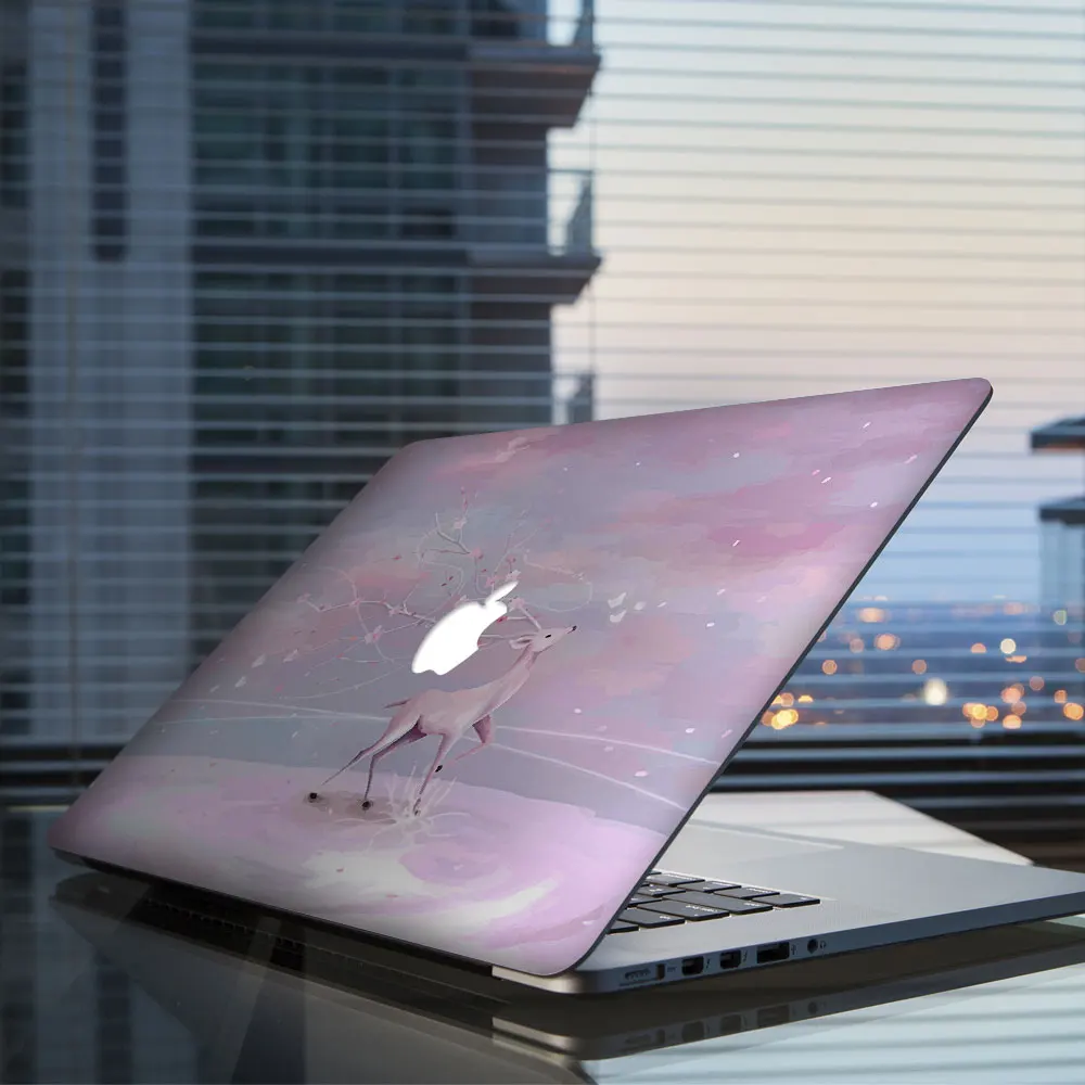 Виниловая наклейка с розовым оленем для DIY MacBook Air Pro retina 11, 13, 15 дюймов, наклейка для ноутбука Mac, полностью покрывающая кожу, наклейка