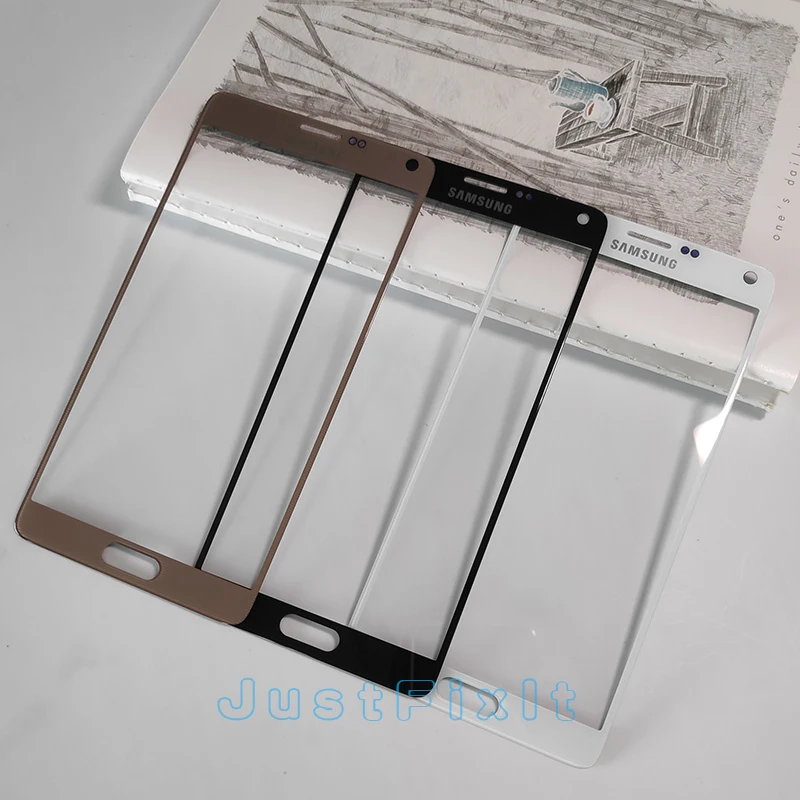 Для Samsung Galaxy Note 4 N910 N910C N910F N910A сенсорный ЖК-экран внешнее стекло сменная клейкая