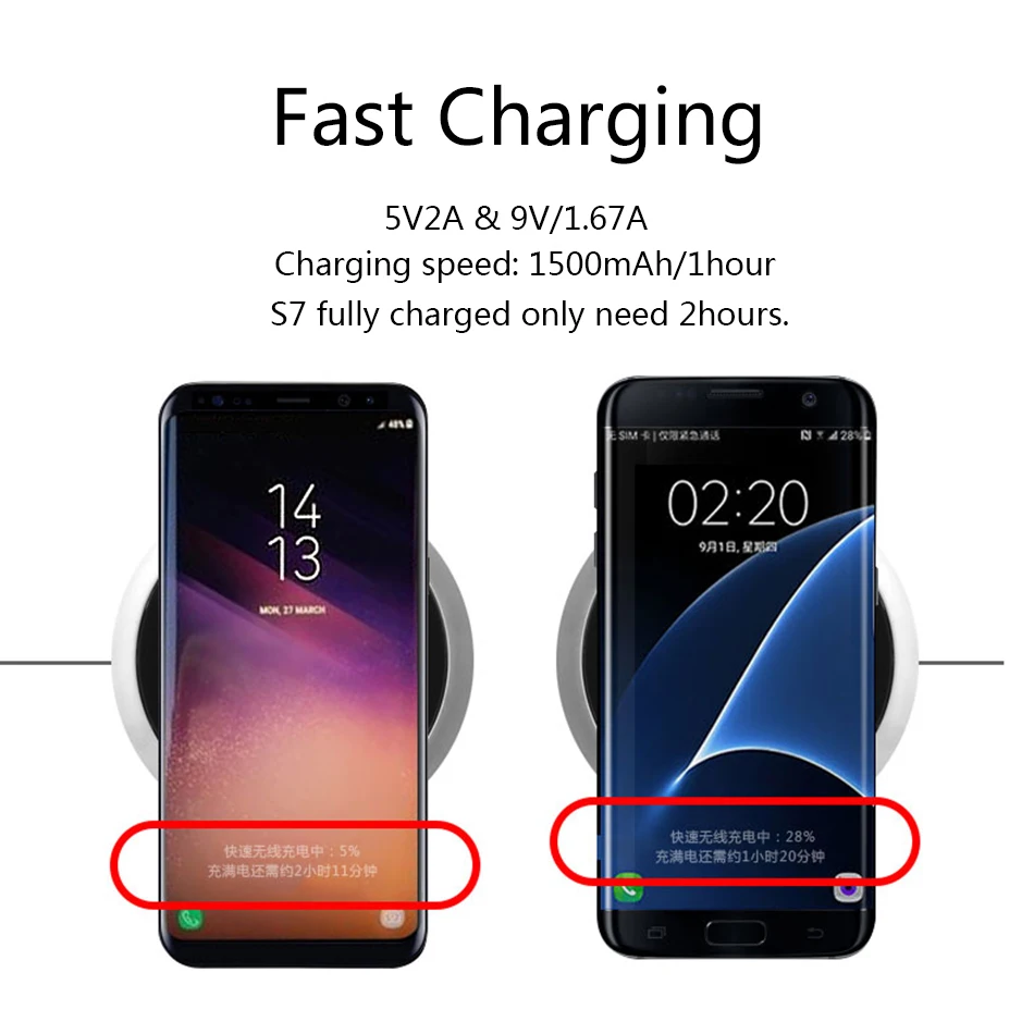 W6 Беспроводной Зарядное устройство быстрой зарядки quick для iPhone 8/X samsung galaxy S6 S7 S8